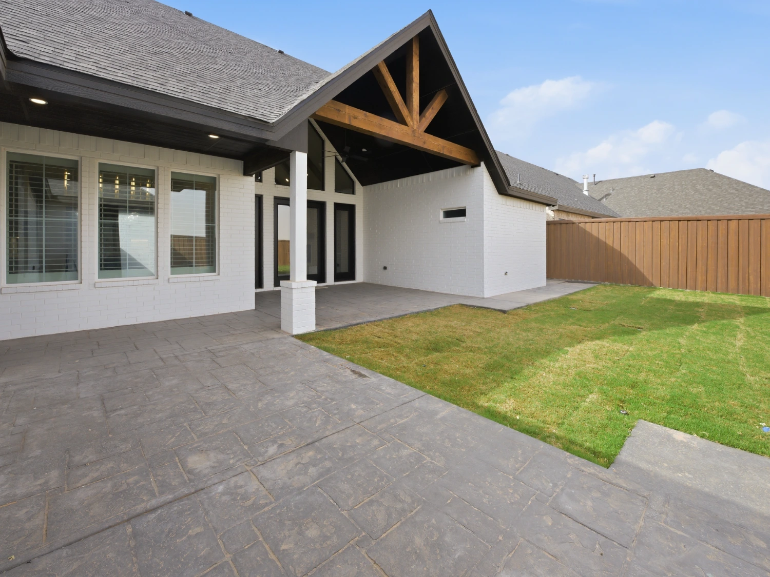Completed roof replacement on a residential home in Midland TX by Crystal Cabinets Inc.