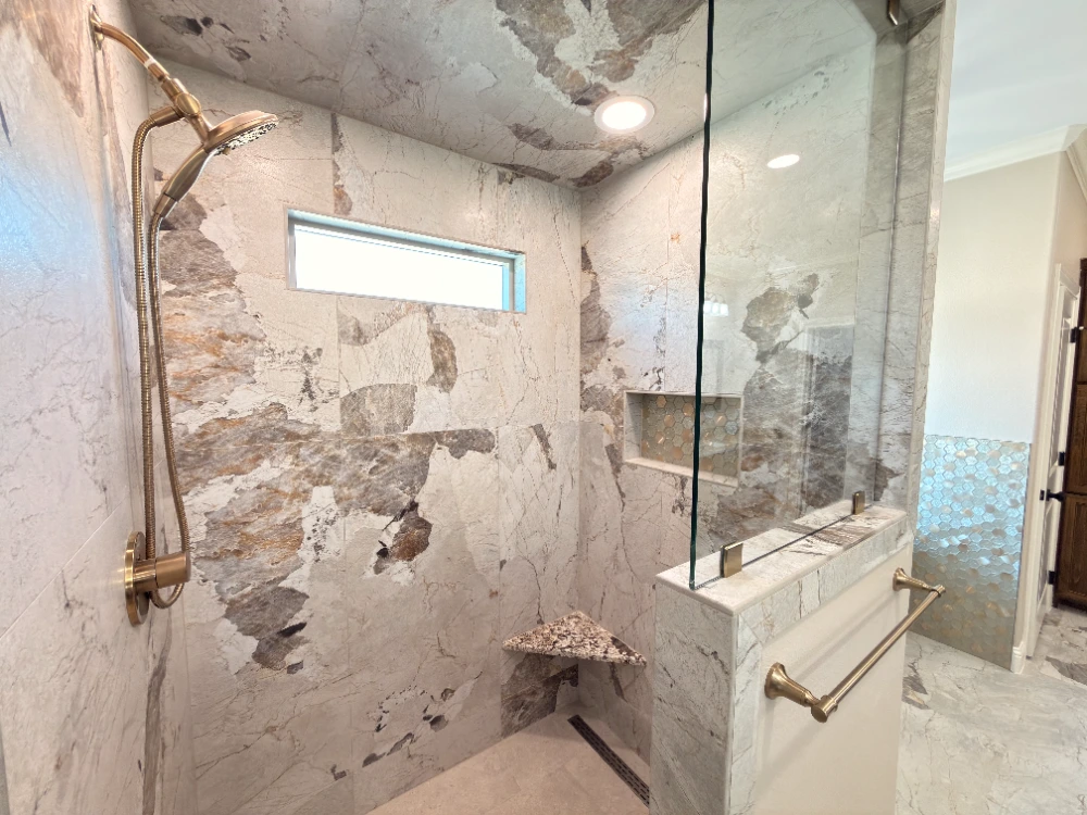 Walk-in shower and bathtub designed for safe, accessible aging-in-place bathroom remodeling in Midland, TX.