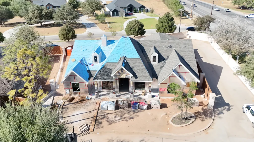 New custom home under construction by Crystal Cabinets Inc. in Mira Vista, Midland, TX