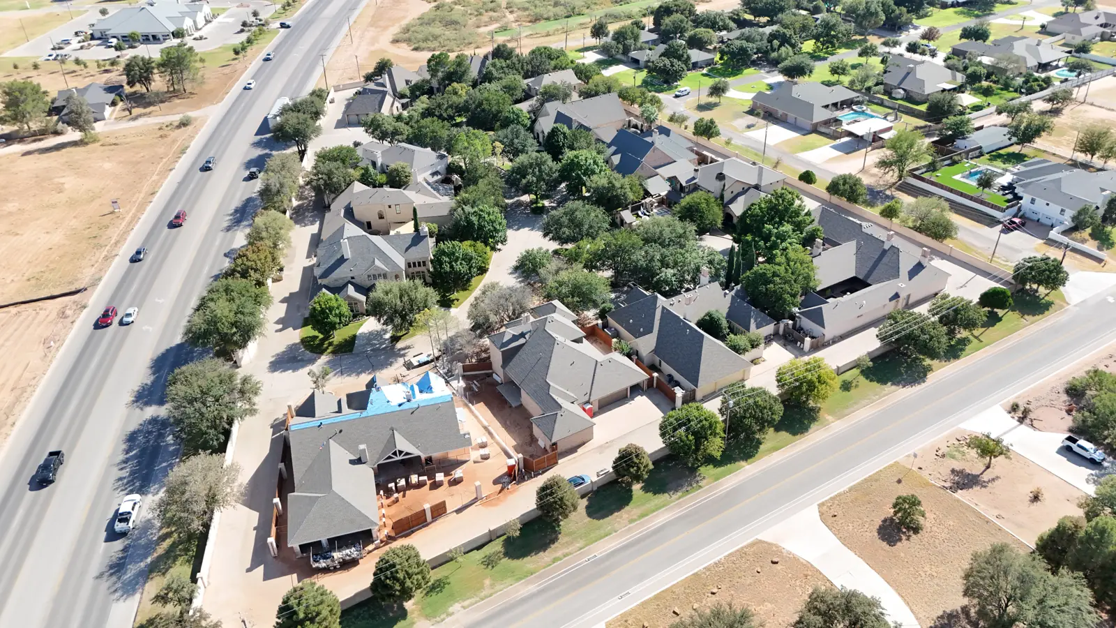 Mira Vista: Mira Vista from above, with its mature trees and established streets.