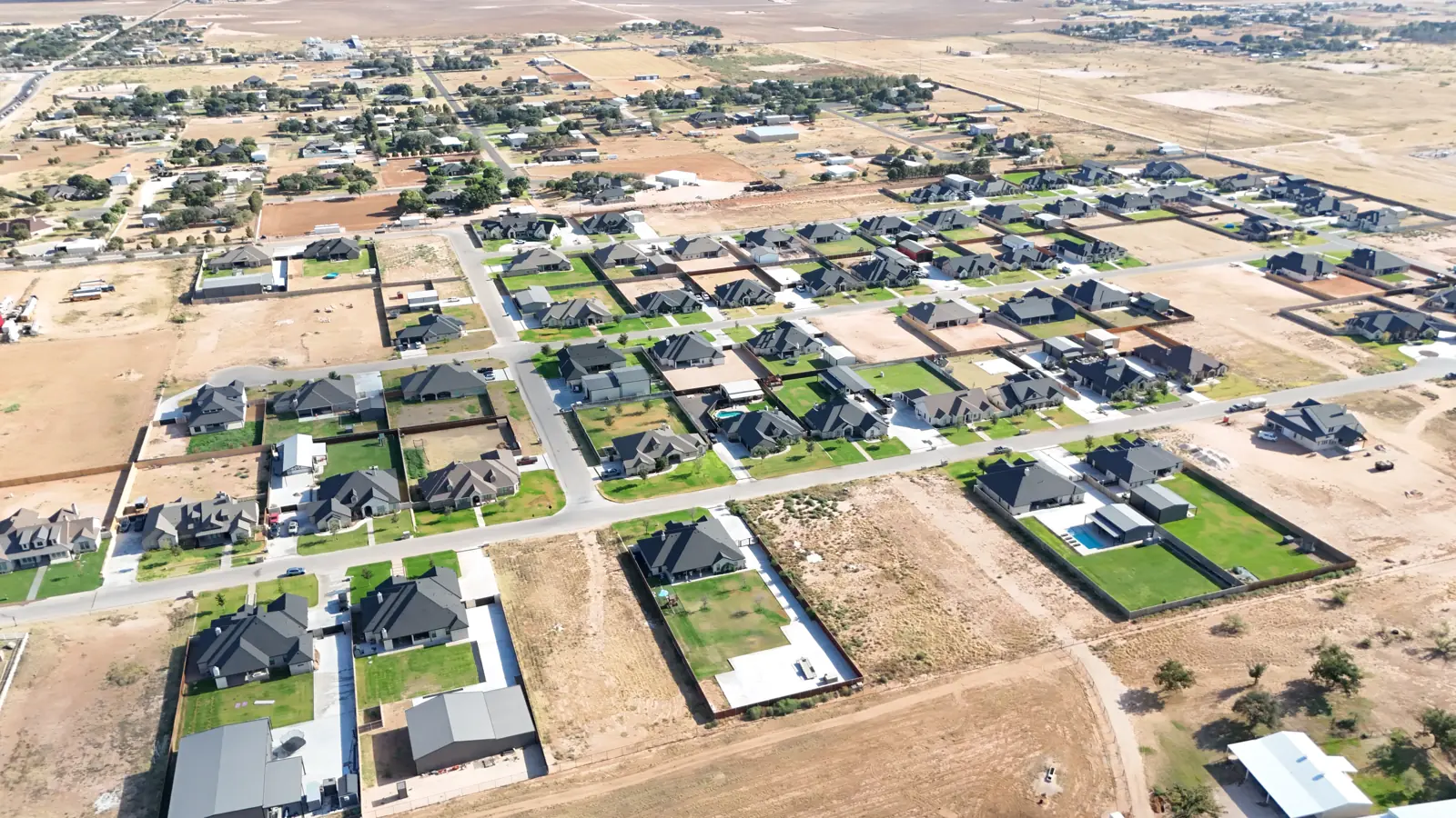 Saddleback Estates: Saddleback Estates from above, where Crystal Cabinets Inc. has built approximately 13 homes.